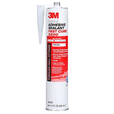 3M Marine Adhesive Sealant 5200FC, Fast Cure, White, 295 mL Cartridge, 12/Case 7000000629